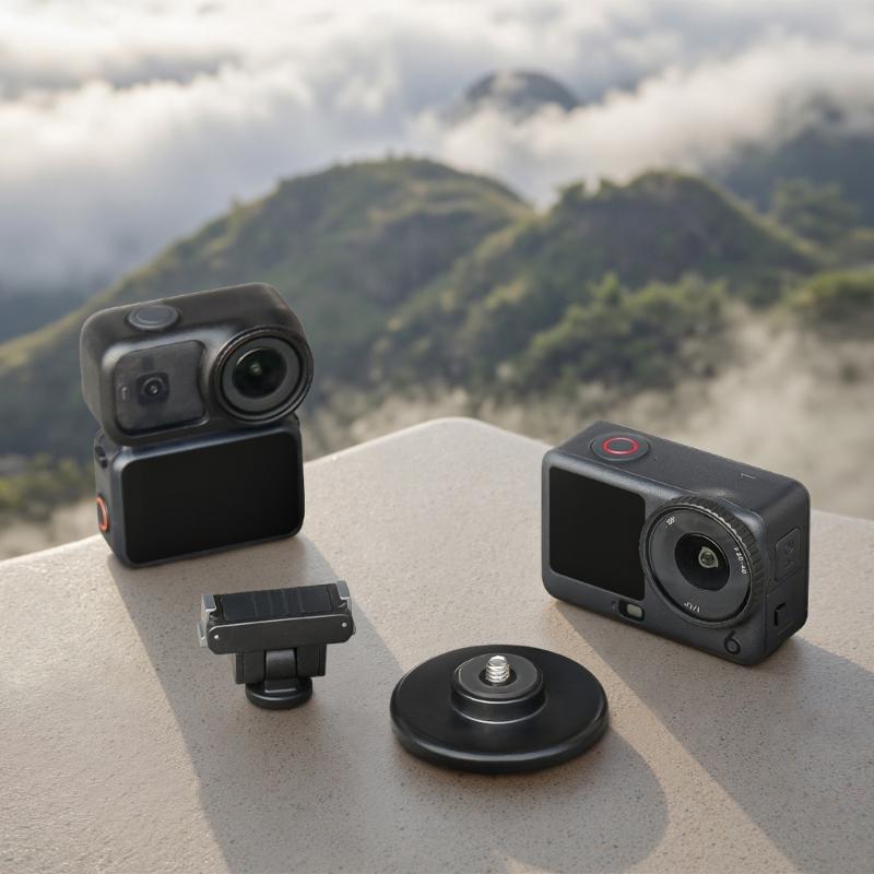 Quick Detach Magnetic Camera Base for Action 6 Sports Cameras Mount with 180Degree Rotations Standard 1/4Inch Hole Mount