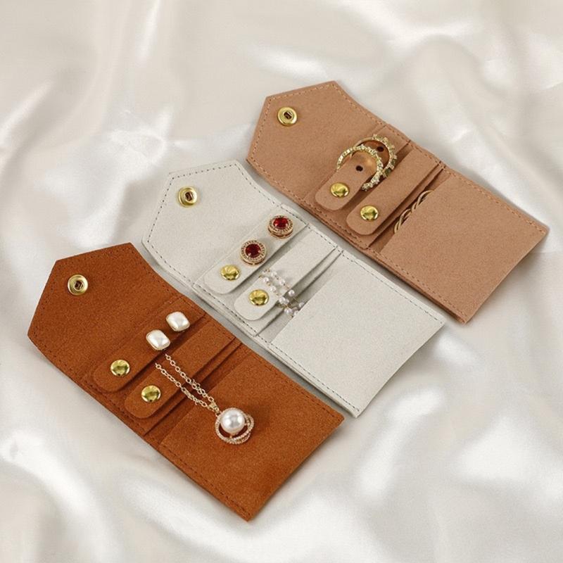 Travel Unique Jewelry Roll Bag Organizers Necklace Storage Box Microfiber Texture Suitable for Rings Earrings Necklaces