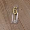 Golden Number 6 Birthday Candle