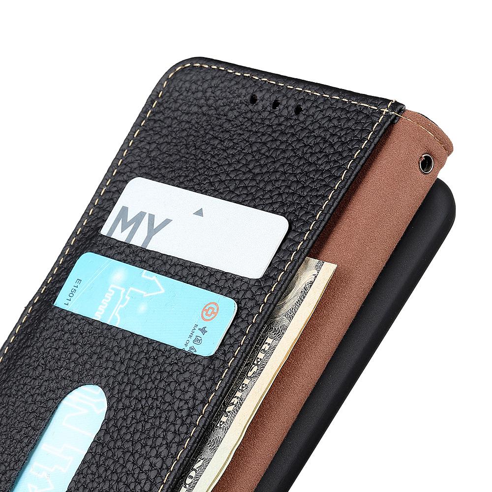 KHAZNEH For Motorola Moto G56 5G Case Genuine Cow Leather Flip Phone Cover