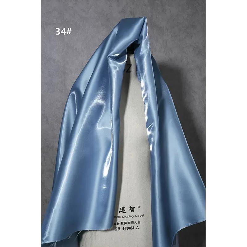 150Cm Wide Luxury Glossy Metallic Liquid Satin Fabric Galaxy Shiny Cloth Crafts for Fashion Designer Show Dress Comfort Material
