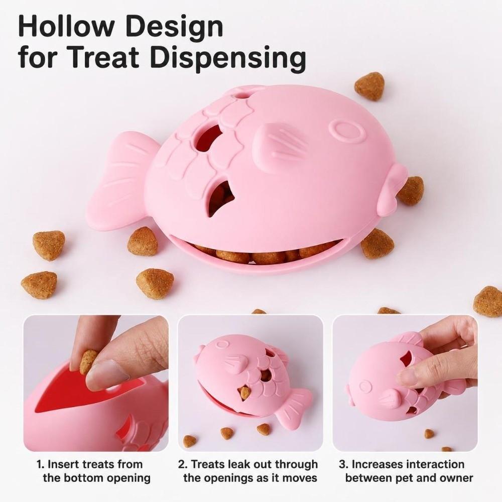 Bite Resistant Treat Dispenser Food Grade Silicone Food Toy Durable Chew Toy Dog Cat Use