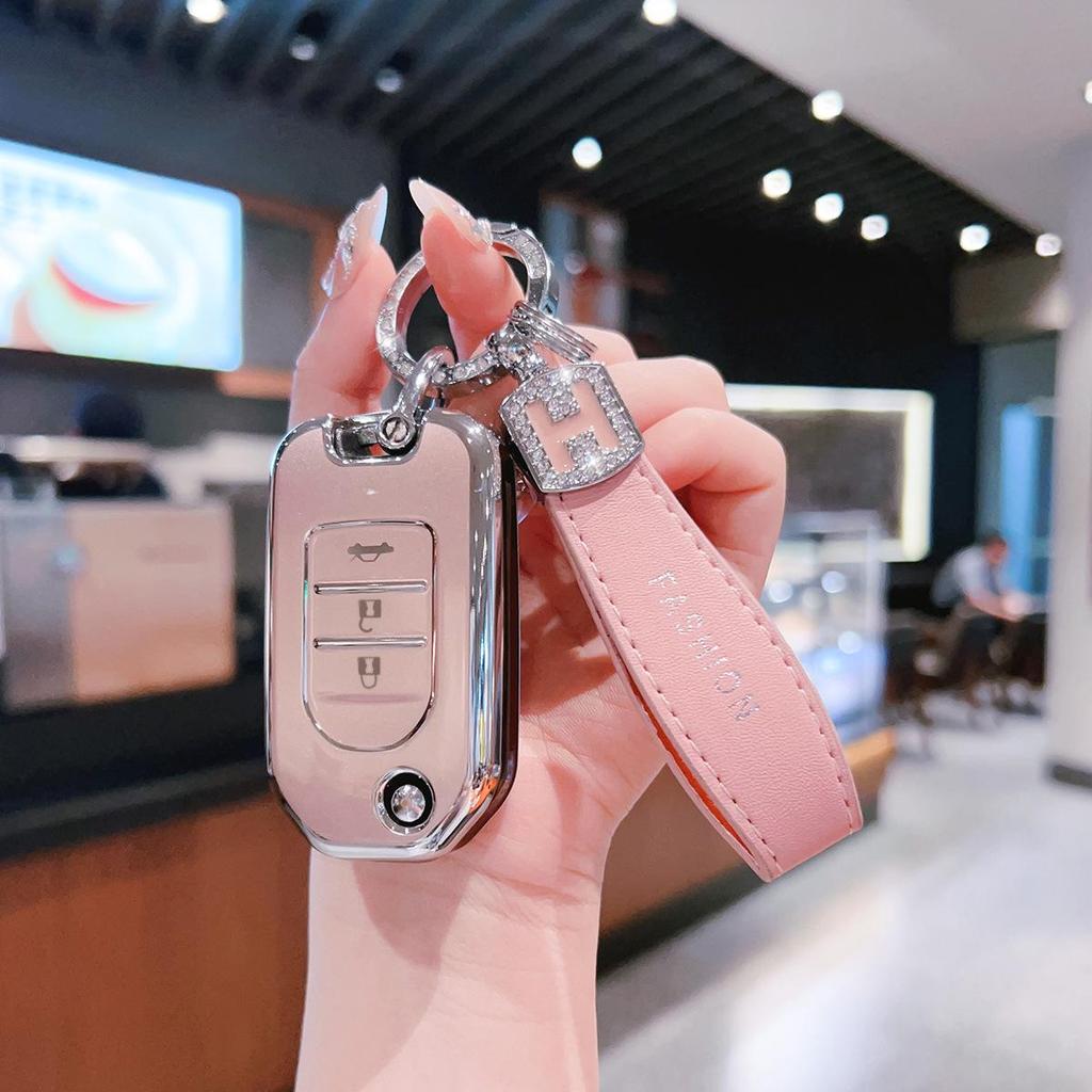 Compatible Key Cover for GAC Honda Vezel (2/3-Button), Accord 9th Gen Shell, Breeze Men's Key Bag