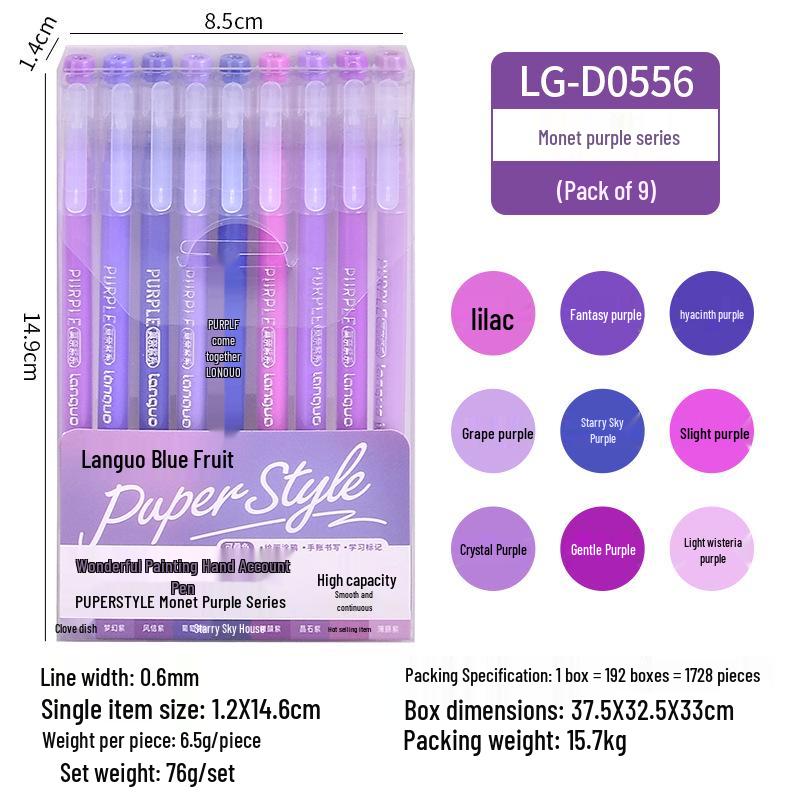 Morandi Color Planner Pen Set: Large Capacity Gel Pens with Needle-tip for Students and Drawing, Fluorescent Blue Fruit 0551.