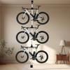 4m 3 Bike Aluminum Storage Rack,Black White Vertical Bracket Floor Mount Height Adjustment for Bicycles