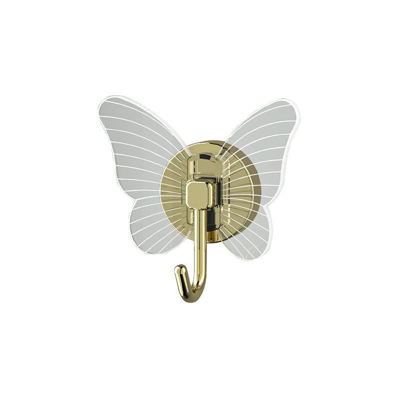 Butterfly Shaped Self Adhesive Wall Hooks No Drill Up To 8KG Load Bearing Hangers for Bathroom Kitchen Coat Towel Hanging