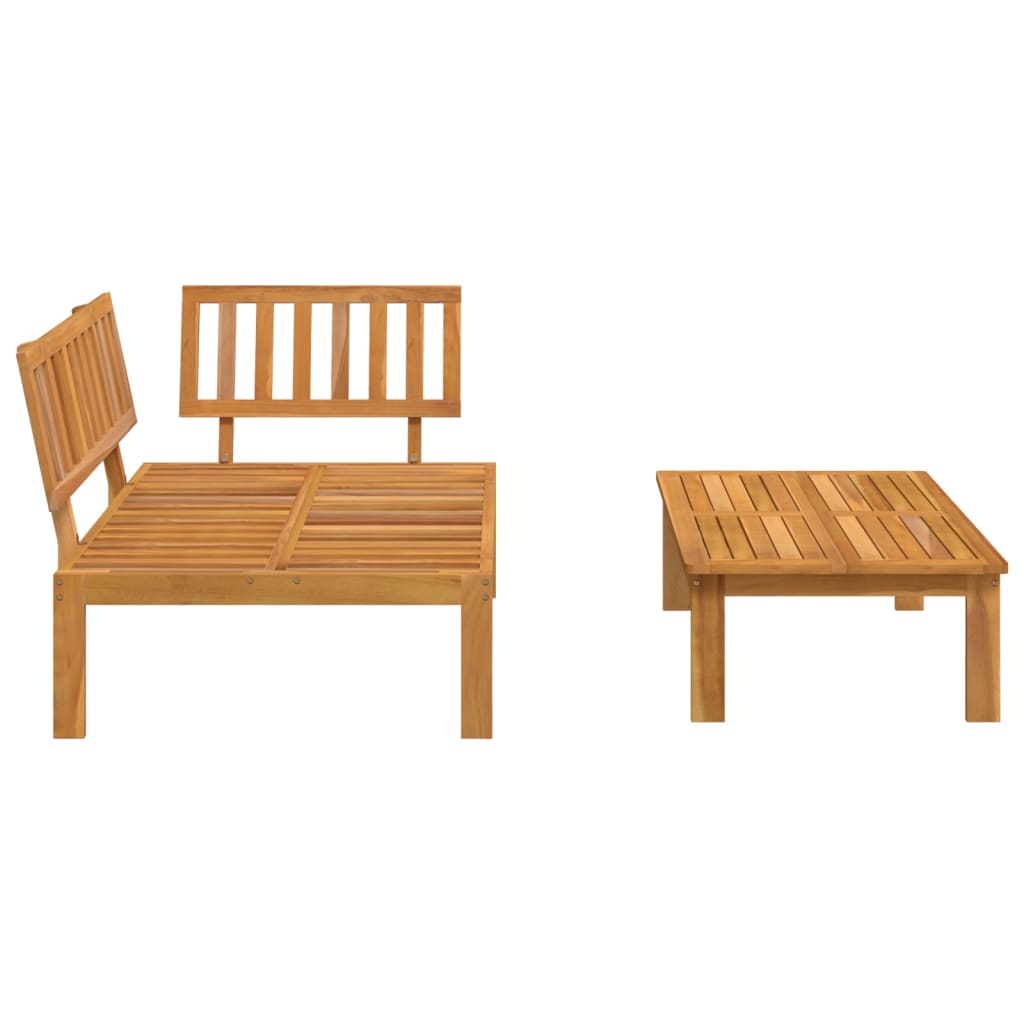 2 Piece Pallet Garden Sofa Set Made of Solid Acacia Wood