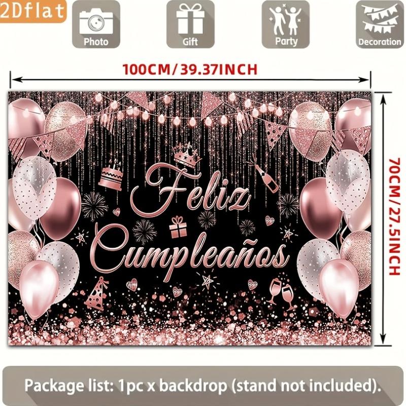 A 2D flat banner for party decoration with the words "Happy Birthday" written on it.PMJ