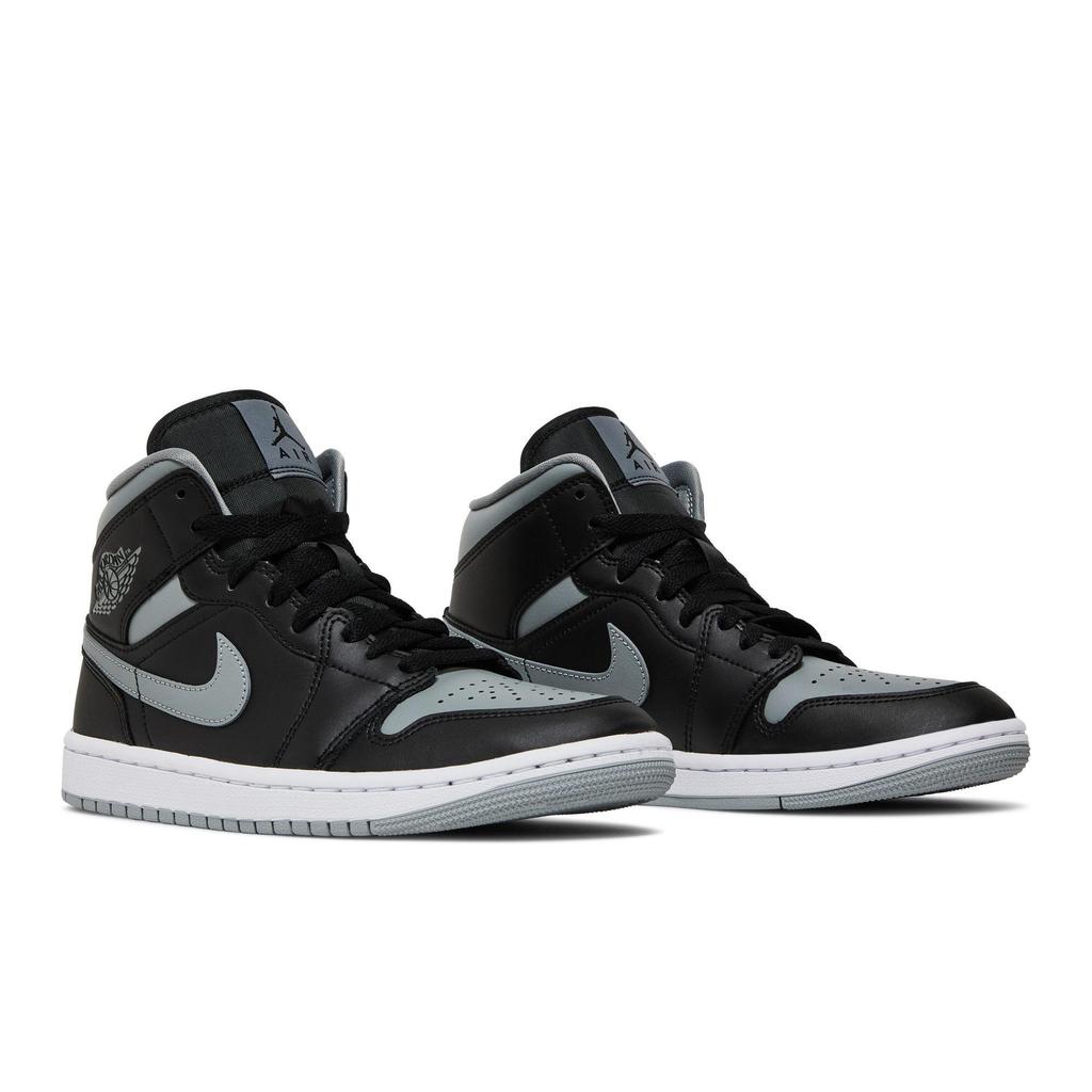 Womens Air Jordan 1 Mid 'Shadow' (women's Sizes) Black / Particle Grey / White Vintage Basketball Shoes BQ6472 007