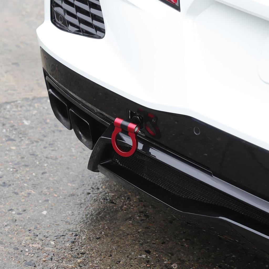 Daeiclru Rear Tow Towing Hook Compatible with Chevrolet Corvette C8 2020-2025, Rear Bumper Trailer Ring Tail Towing Tow Hook Trailer Hitch