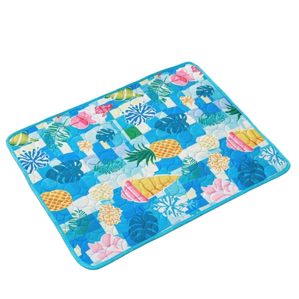 Breathable Ice Cushion Soft Dog Sleeping Mat Cat Cold Bed Dog Cooling Pad  Kennel Liner S синий