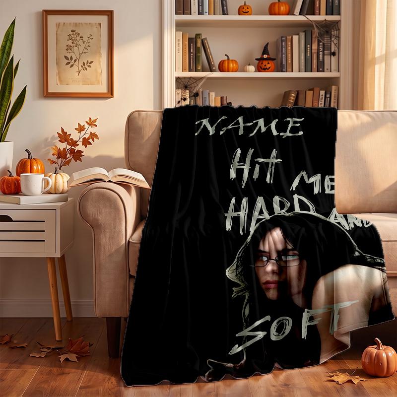 Billie eilish Custom Flannel Blankets Soft Warm Cozy Throws for Home Decor Holiday Gifts