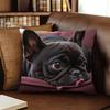 Adorable French Bulldog Printed Pillowcase - Cuddle Up with Cuteness! Sofa Cushion Cover, Home Decoration, 2D Printing
