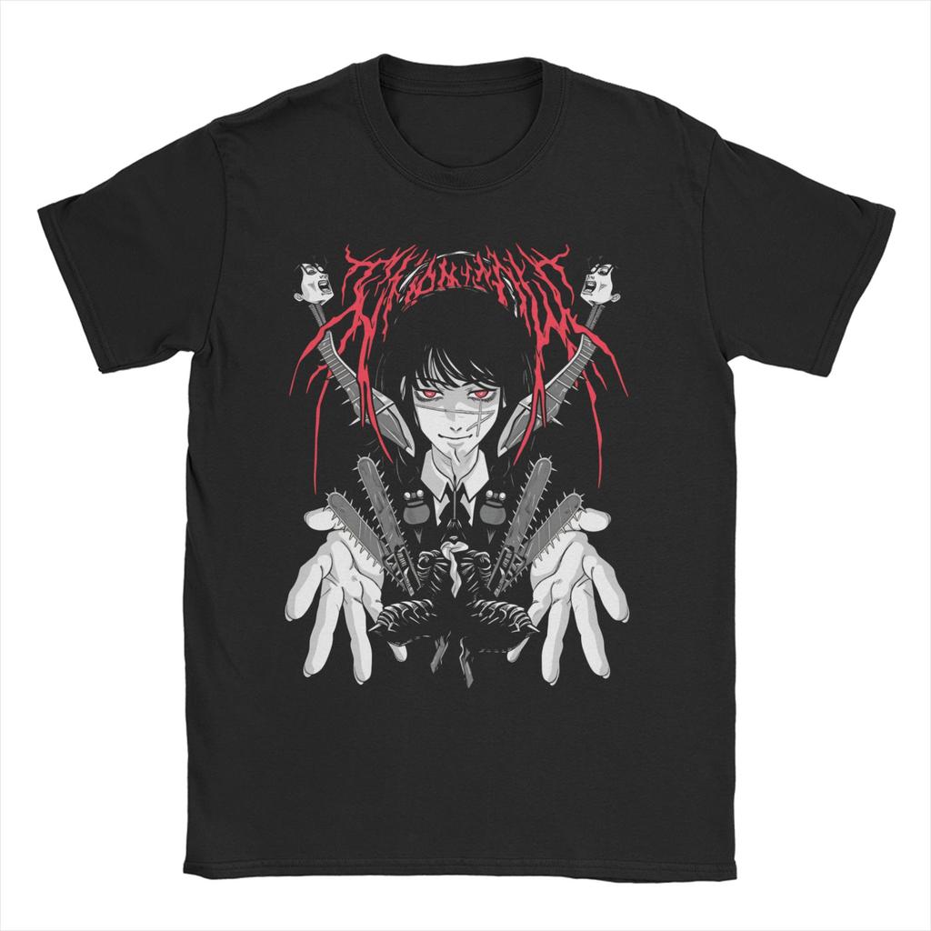 Herren Damen T-Shirts Yoru Chainsaw Man Anime Lustig 100% Baumwolle T-Shirt Tanaka Rückenmarks-Schwert T-Shirt Kleidung Übergröße