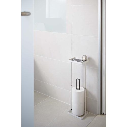 Yamazaki Toilet Paper Stand with Tray, Plate, White, 7762