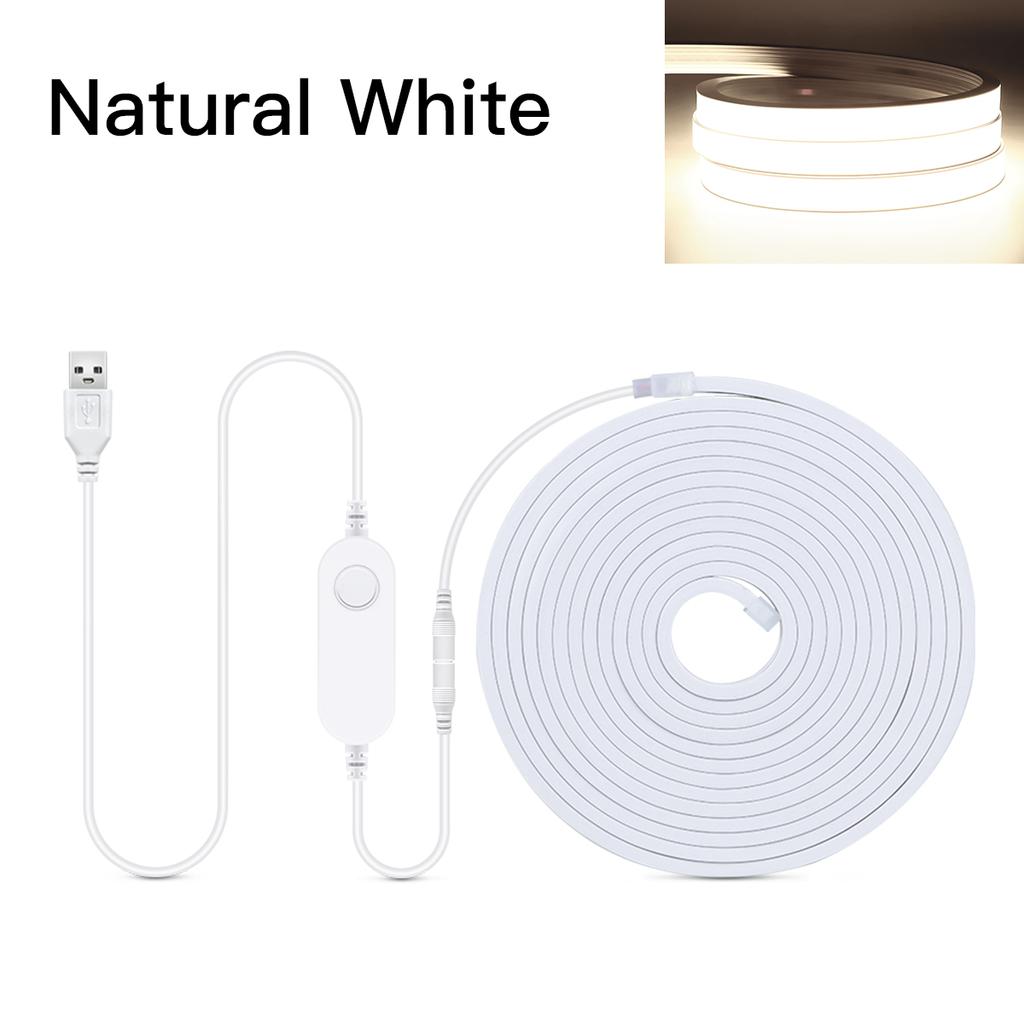 1m/2m/3m/5m Zigbee LED Lights Strip Waterproof 5V USB Neon COB LED Strip Tuya Smart Flexible Dimmable Lights for Bedroom Indoor
