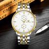 Fashion Men Watches Quartz Watch Men's Silver Gold Plated Stainless Steel Wristwatch