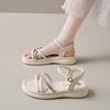 Stepping on shit flat-soled maternity sandals women's summer soft-soled non-slip sports sandals 2025 new fashion outer wear skirt