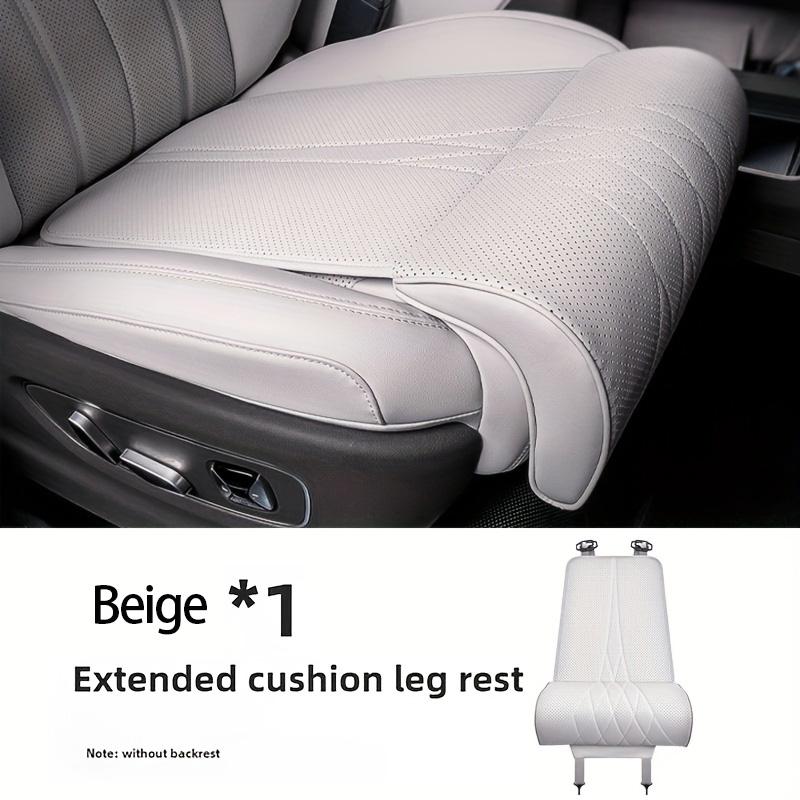 

Car Seat Extended Cushion Napa leather Mat Driver Leg Rest Universal Car Seat Cover Leather Breathable Non-slip Cars Seats Cover бежевий