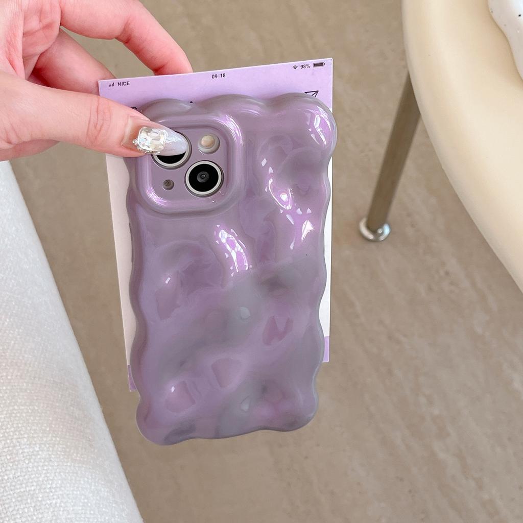 Gentle Purple Wave Anti-drop, Suitable for iPhone16Pro Max Mobile Phone Case, Apple 17 New 15/14.