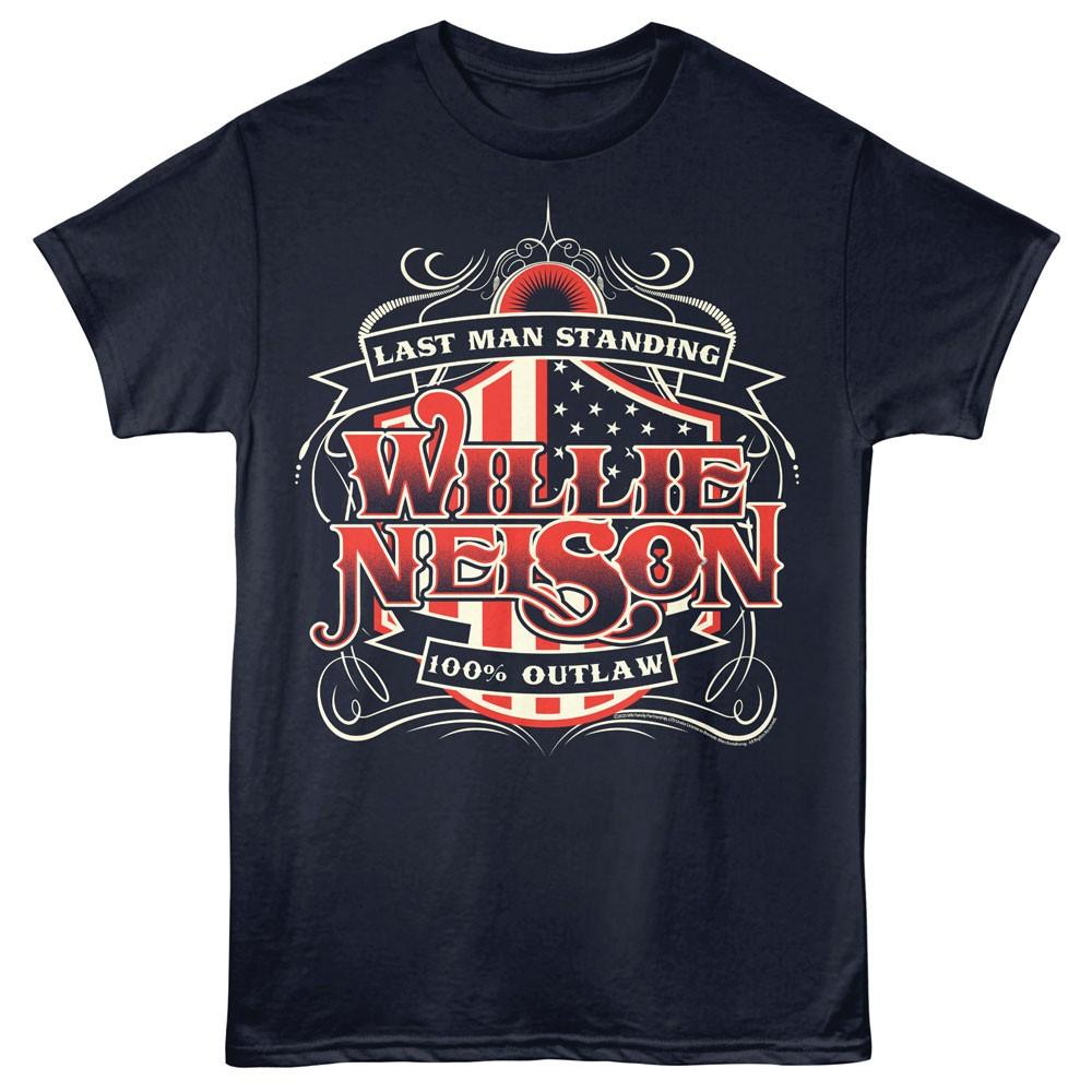 Willie Nelson Last Man Standin Men T Shirt Outlaw Country Music S