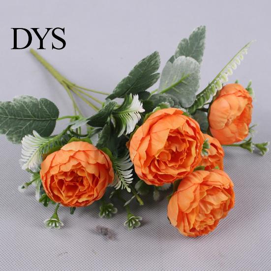 Artificial Flowers 6 Forks Flower No-Fading No Withering Not Need Simulation Plant To Water Realistic Decorative Peony for Wedding Fake