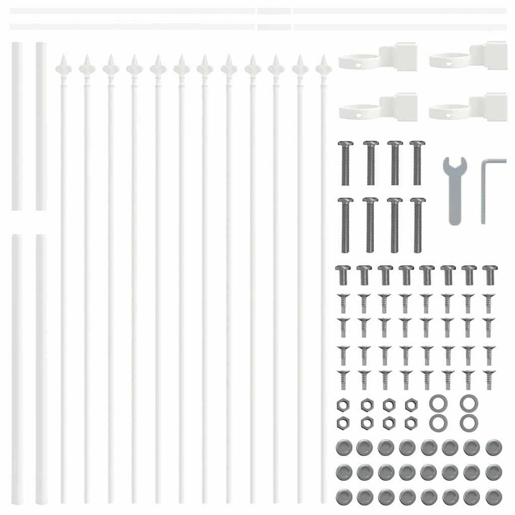 Garden Fence Woerden White 1.7 X 0.8 M Powder Coated Steel