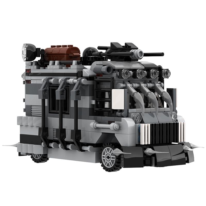 MOC Apocalypse Survival Armored Van Zombie Zombie Zombie Movie Peripheral Model Decoration Small Particle Assembly Building Bloc