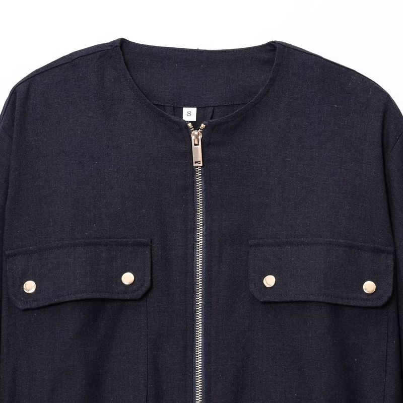 Kaslead New Women clothes Western Style Fashion Simple Blend Safari Jacket Jacket 7994724