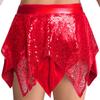 Versatile Girls Stage Outfit: Metallic Sequins Asymmetric Skirt for Dance Competition, Party & Halloween Costume