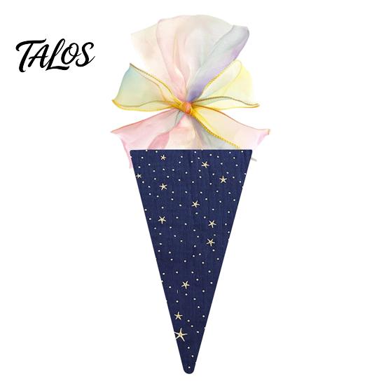 Childrens Treat Holder Ice Cream Cone Shaped Bag for Kids, Triangle Fabric Candy Kindergarten Graduation Present with Ribbon Bow Holiday, Birthday,
