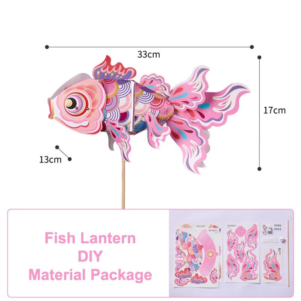 DIY Material Package New Year Fish Lantern Waterproof Hanging Ornament Handmade Lantern Festival Atmosphere Festival Lanterns