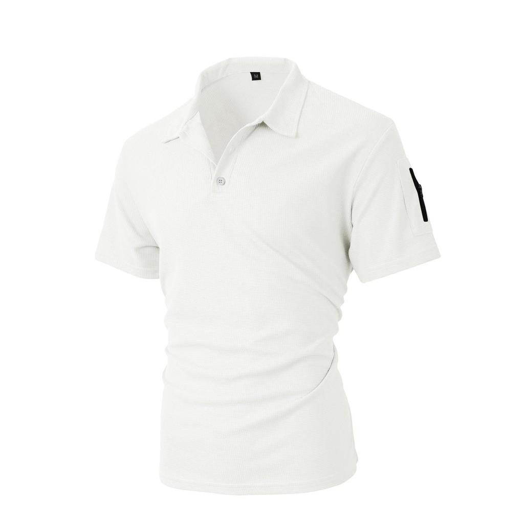Men's Spring Solid Color Short Sleeve Lapel Shirt Men's Casual Fashion Shirt
