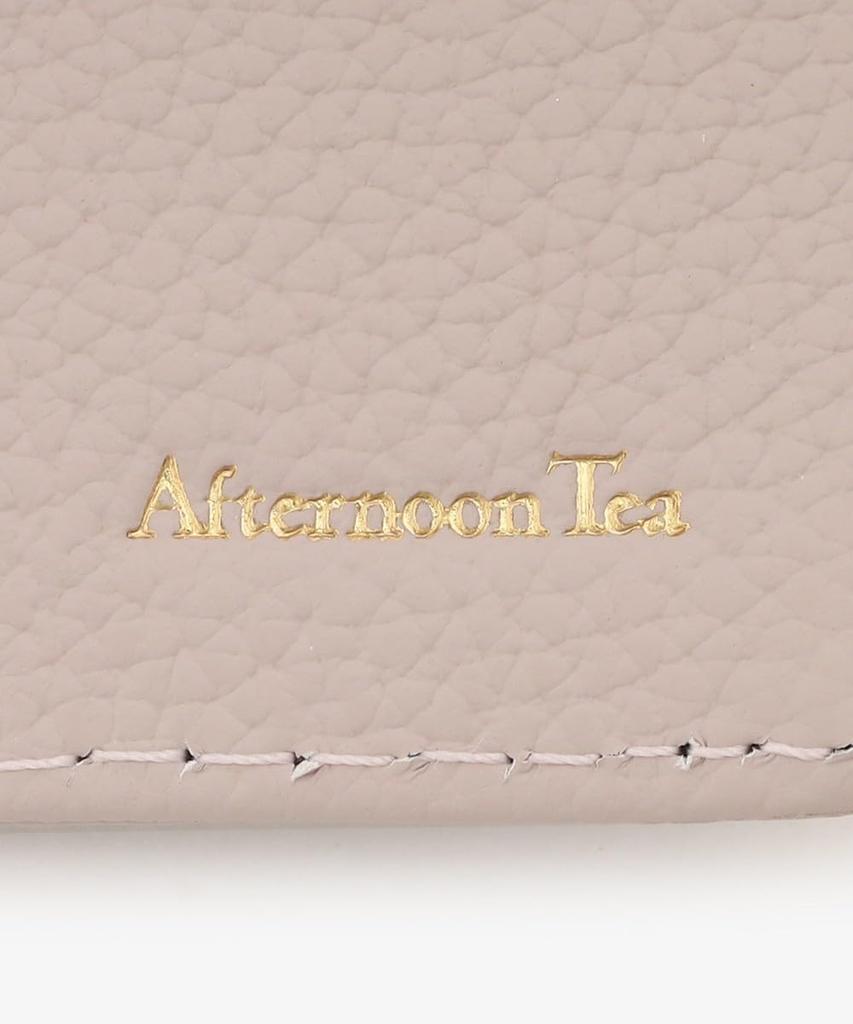 Afternoon Tea Living Business Card Case/Organizer HQ43, Genuine Leather Business Card Case with Flower Charm / Afternoon Tea PREMIUM, Light Gray