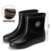 Men's medium tube fashion men's rain shoes rain boots velvet cotton rain shoes non-slip takeaway waterproof work shoes