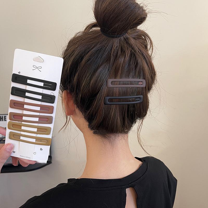 6Pcs  Practical Versatile Morandi Color Bb Hairpin Hair Side Clips For Women Girls Hair Accessories