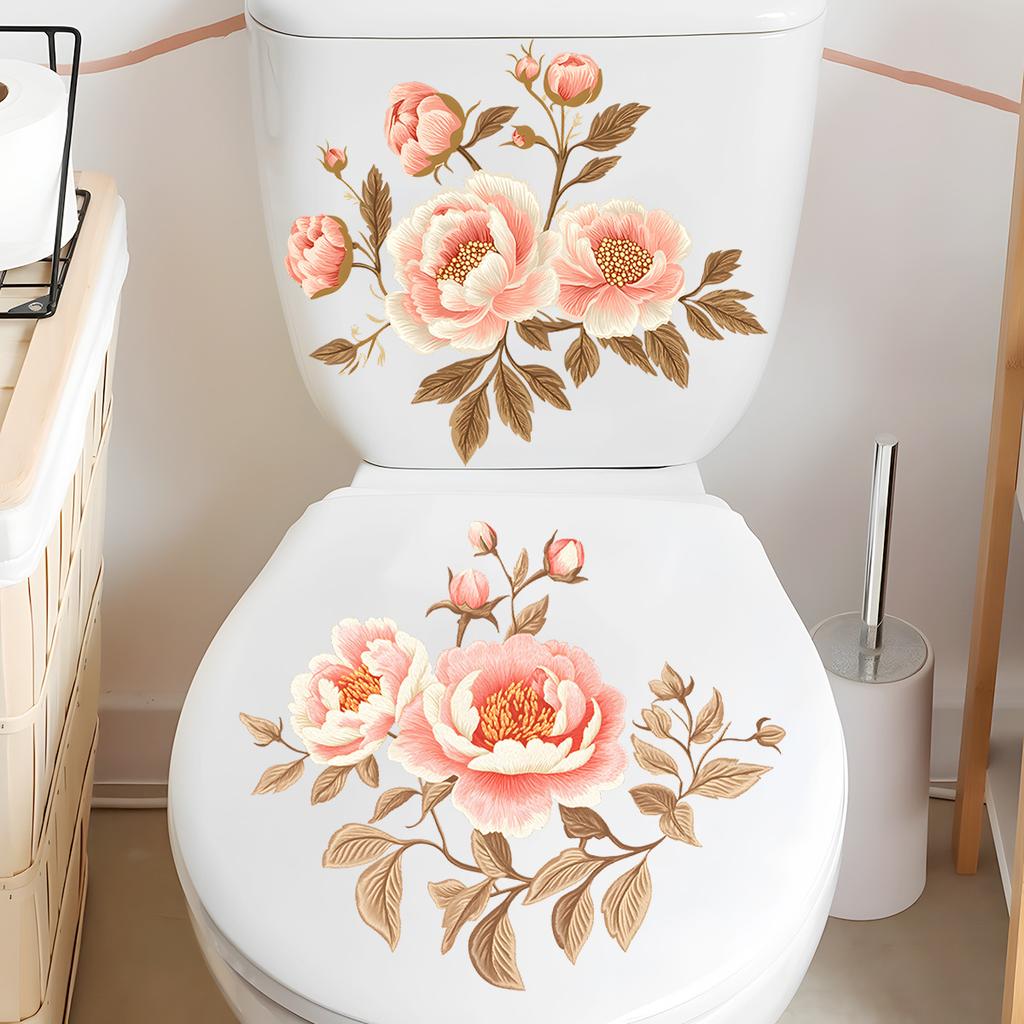 Various Green Plants Flowers Wall Sticker Bathroom Toilet Decor Decals Living Room Cabinet Home Decoration Self Adhesive Mural