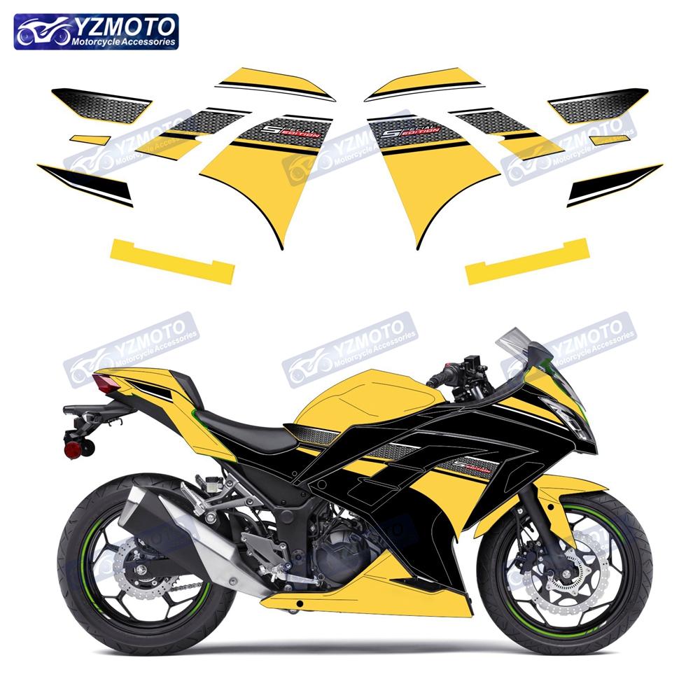 For Kawasaki NINJA300 Ninja300 EX300 Motorcycle Fairing Shell Decal Reflective Waterproof Racing Outer Panel Sticker Decoration