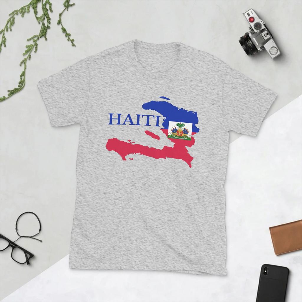 Unisexs Haiti Map Flag T Shirts Cotton Clothes Amazing Short Sleeve Round Neck Tees Plus Size TShirt