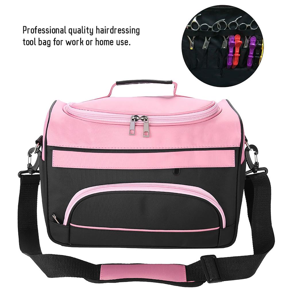 Large Capacity Pro Hairdressing Hair Equipment Salon Tool Carrying Bag Travel Storage Rose Pink