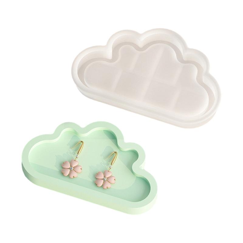 Storage Tray Plaster Silicone Mold DIY Jewelry Display Plate Epoxy Resin Mould Irregular Cloud Shape Cement Dish Making
