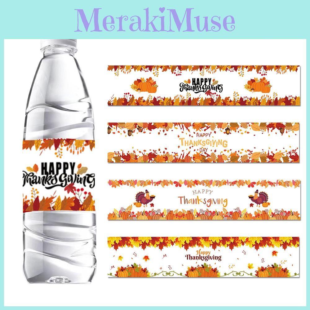 Fall Bottle Festival Stickers With Thanksgiving Theme For Event Decoration