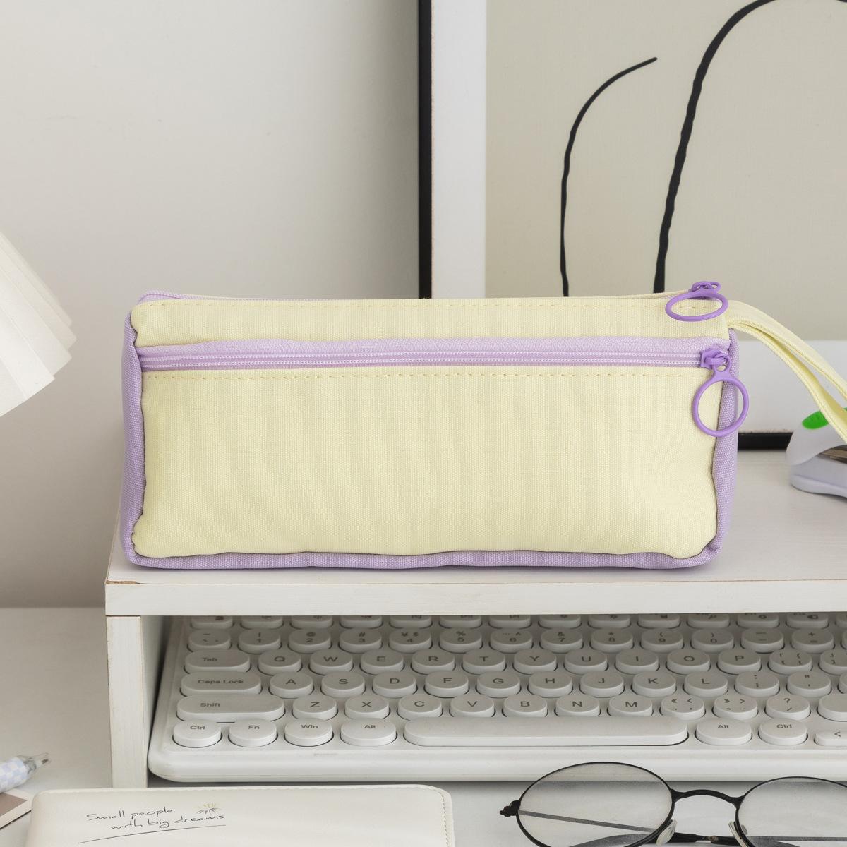 

Korean style simple aesthetic pencil case for kids boys and girls large capacity stationery organizer with zipper design for school