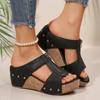 Mode Damen Plateau Sandalen Damen Gummi Sohle Schnalle Peep Toe Elegante Damenschuhe Sandalias De Mujer 2025 Neue Große Größe Keilsandalen