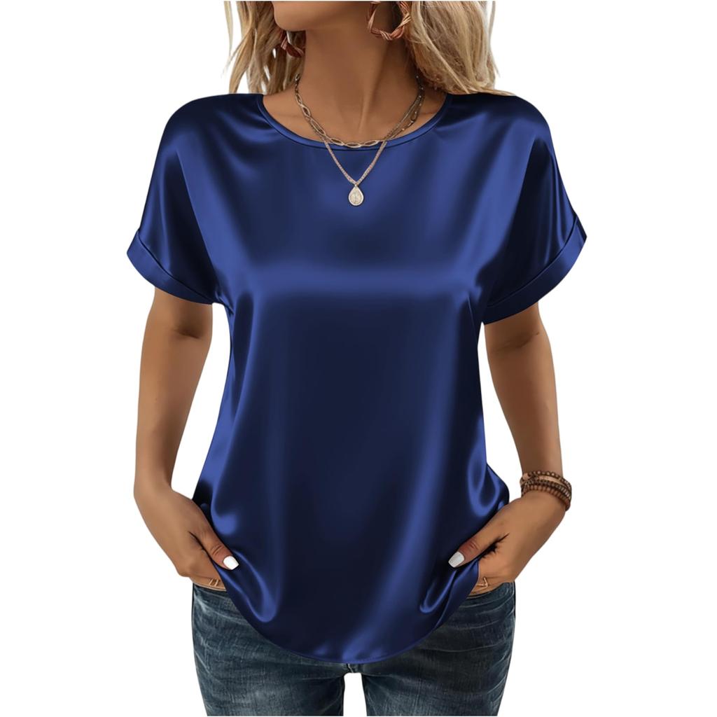 Women's Fashion Casual Round Neck Short Sleeve Shirt