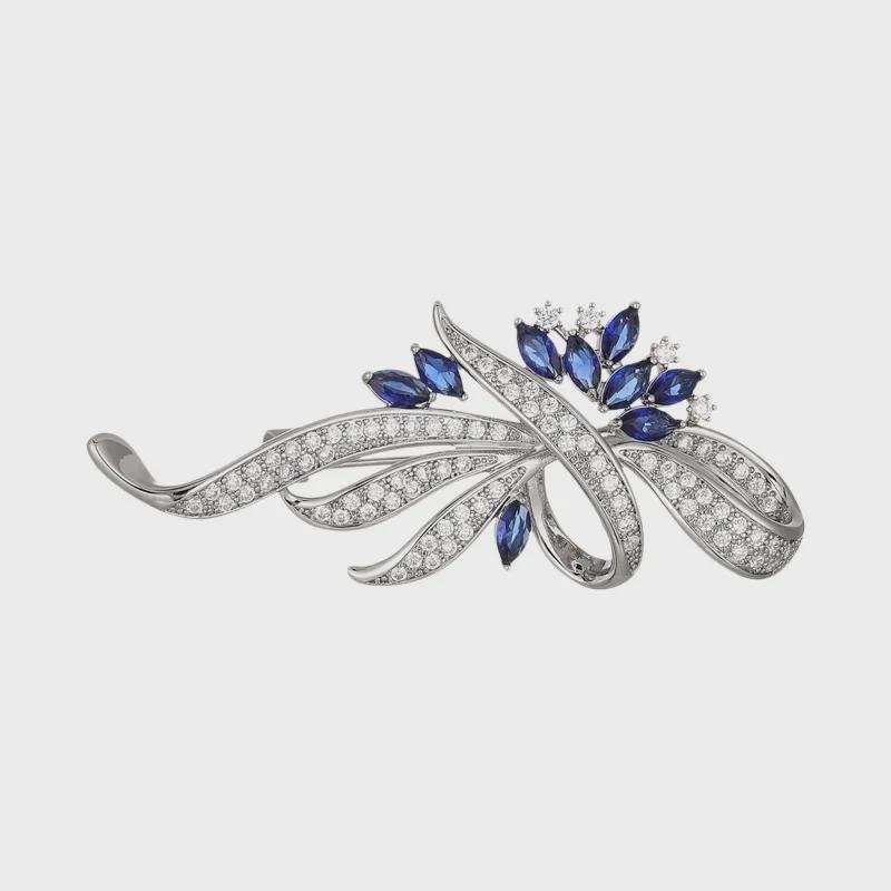 Luxurious Zircon Flower Bow Brooch: Stylish & Versatile Pin