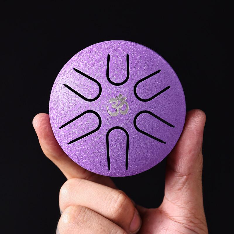 Hluru 3 Inch Steel Tongue Drum Mini Glucophone for Kids Pentatonic 6 Notes Tank Drum Handpan Gifts
