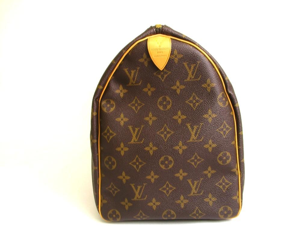 Authentic LOUIS VUITTON Monogram Brown Leather Duffle Bag Boston Bag Keepall 45 #a867  Refurbished