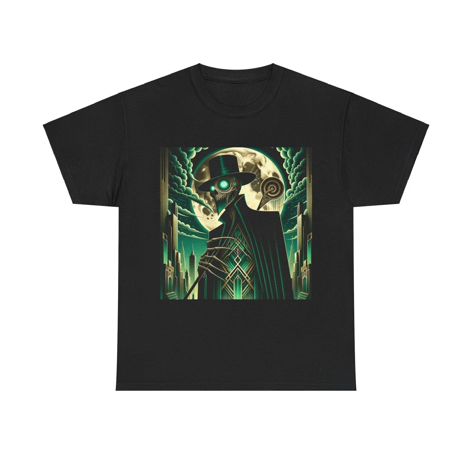 Unisex Adult T Shirt Art Deco Marrow Phantom Emerald City Gothic Horror Moon Tee 2XL