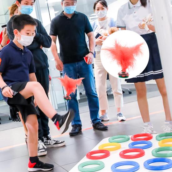 Kick Shuttlecock Stable Base Bright Color Improve Hand-eye Coordination Fluffy Primary Secondary School Students Game Shuttlecock Foot Sports